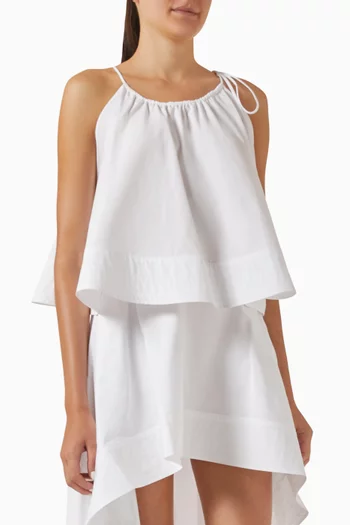 Frilled Cropped Top in Cotton-poplin