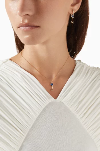 Key of Love Kyanite Necklace in 18kt Yellow Gold