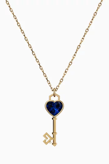 Key of Love Kyanite Necklace in 18kt Yellow Gold