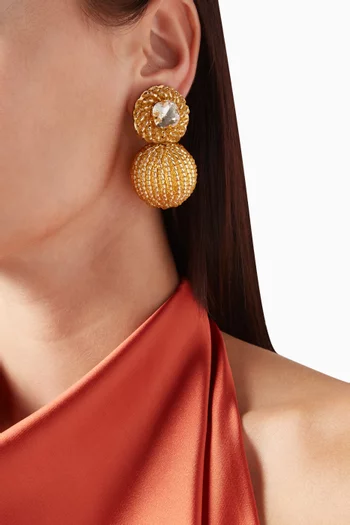 Fleur Solaire Beaded Earrings in 18kt Gold-plated Brass