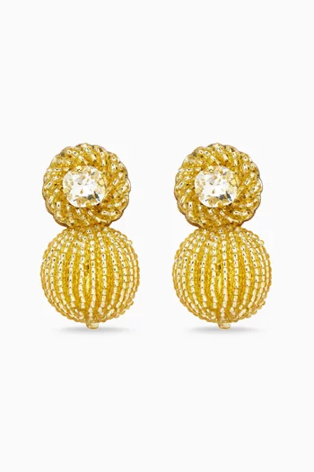 Fleur Solaire Beaded Earrings in 18kt Gold-plated Brass