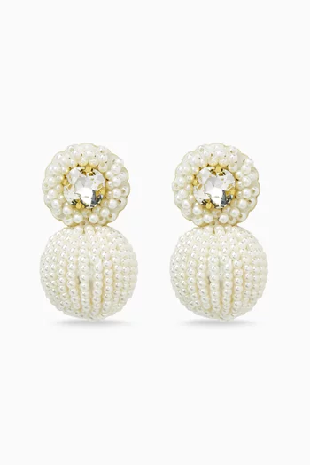 Fleur Solaire Beaded Earrings in 18kt Gold-plated Brass