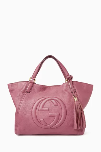 Logo Shoulder Bag in Leather