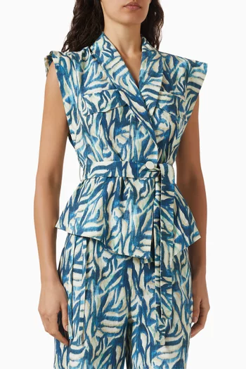Printed Belted Top