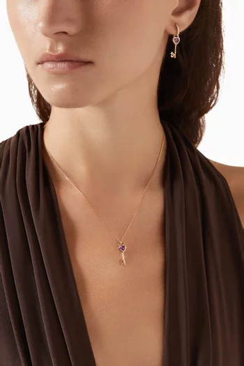 Key of Love Sapphire Necklace in 18kt Gold