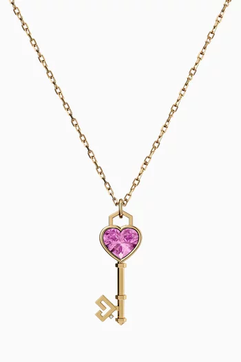 Key of Love Sapphire Necklace in 18kt Gold