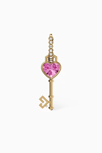 Key of Love Sapphire Single Earring in 18kt Gold