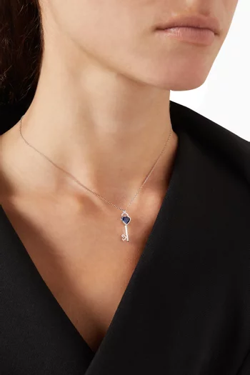 Key of Love Kyanite Necklace in 18kt White Gold