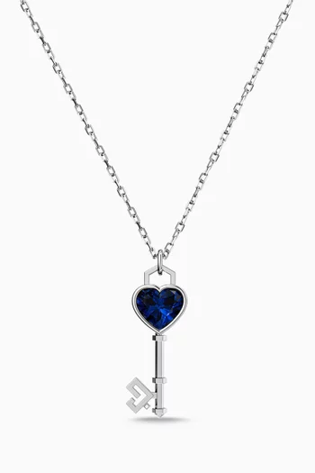 Key of Love Kyanite Necklace in 18kt White Gold
