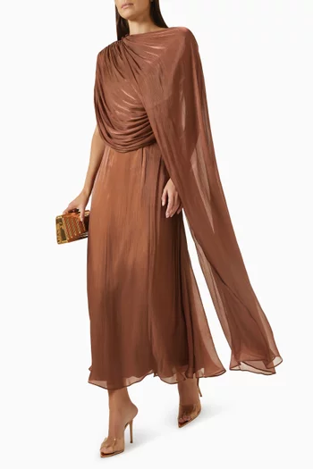 Cape-style Draped Maxi Dress