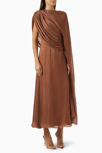 Cape-style Draped Maxi Dress