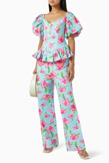 Orchids Peplum Top