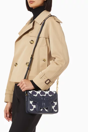 Small Himmel Crossbody Bag in Flocked Leather