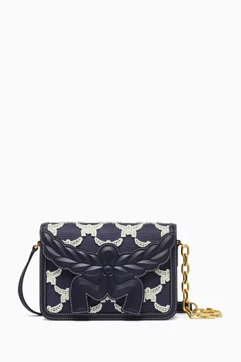 Small Himmel Crossbody Bag in Flocked Leather