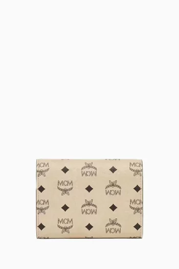 Small Aren Trifold Wallet in Visetos Canvas