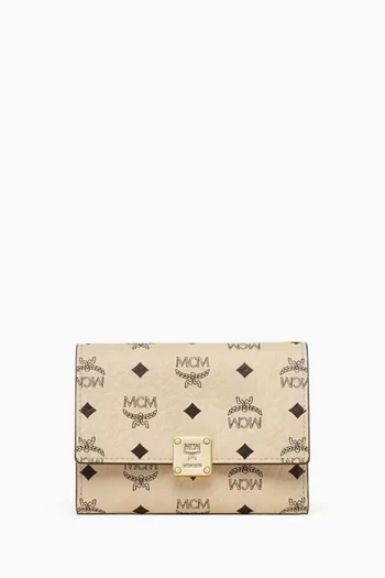Small Aren Trifold Wallet in Visetos Canvas