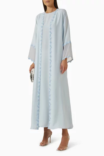 Embroidered-trim Abaya Set