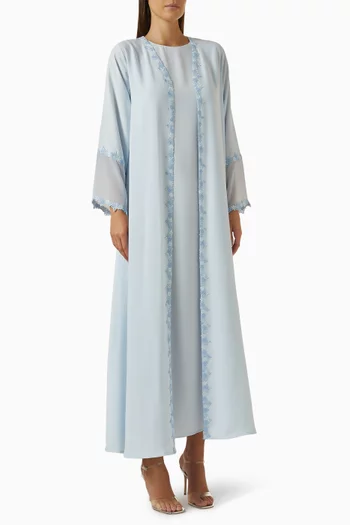 Embroidered-trim Abaya Set