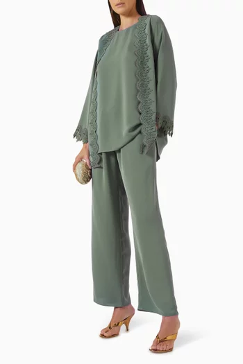 Embroidered-trim Set
