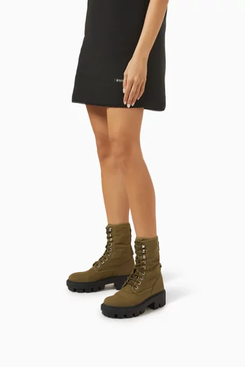 55 Lace-up Ankle Boots in Canvas