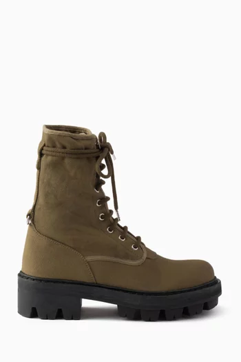 55 Lace-up Ankle Boots in Canvas