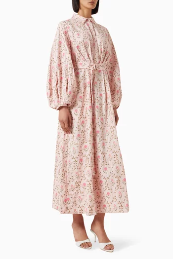 Mia Maxi Shirt Dress in Cotton-poplin