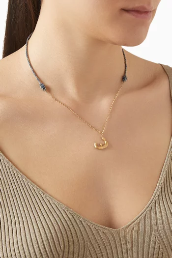 Bedouin Arabic 'Fa' Letter Necklace in 18kt Gold