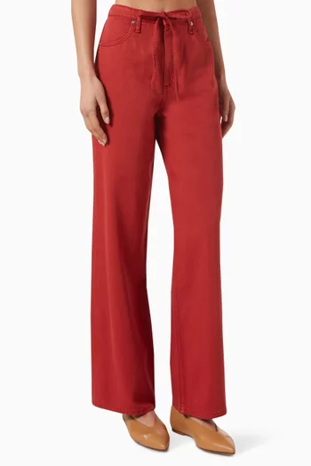 Phoebe Drawstring Wide-leg Jeans