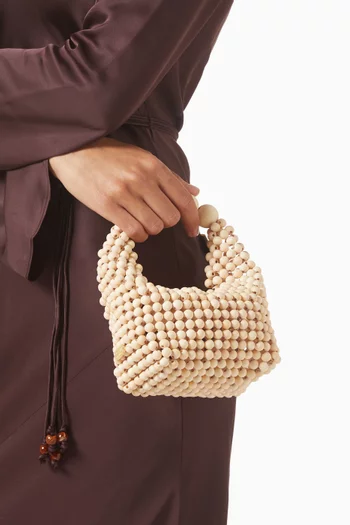 Small Jodie Beaded Top-handle Bag