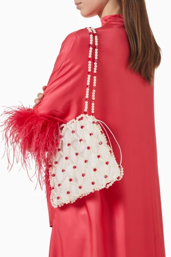 Small Belle Bead-embellished Shoulder Bag