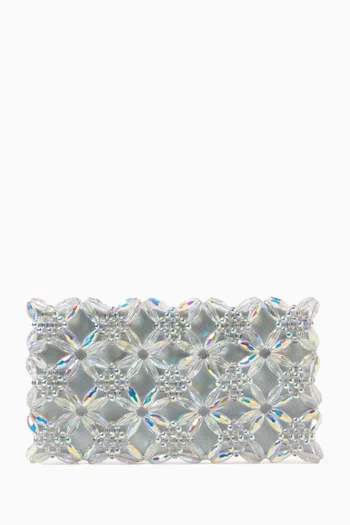 Small Rhea Clutch in Satin & Beads