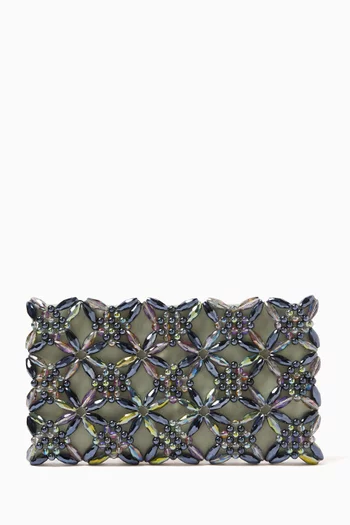 Small Rhea Clutch in Satin & Beads