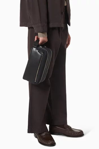 Top-handle Pouch in Leather