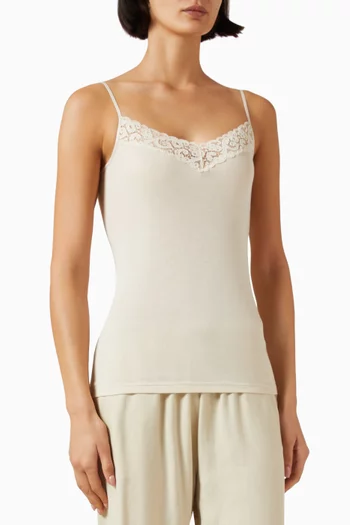 Lace-trim Top in Cotton
