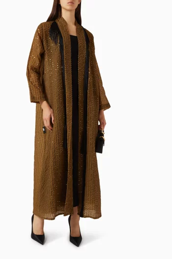Embellished Pintuck Abaya