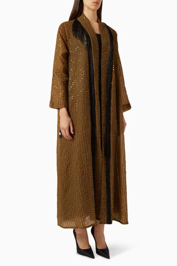 Embellished Pintuck Abaya