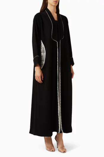 Lace Panel Abaya in Nada