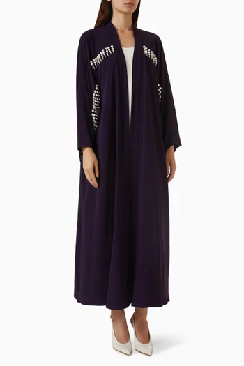 Pearl Detail Abaya in Crepe