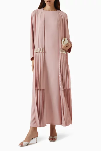 Pleated Abaya Set in Crepe