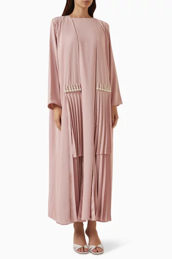 Pleated Abaya Set in Crepe