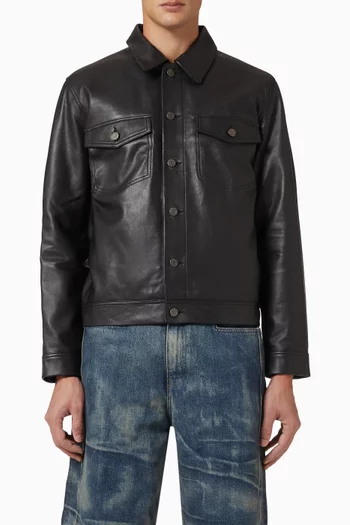 Clayton Shirt Jacket in Leather