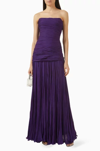 Ruched Drop-waist Dress