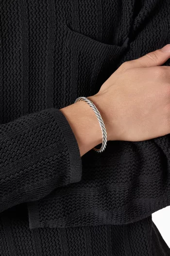 Cable Cuff Bracelet in Sterling Silver