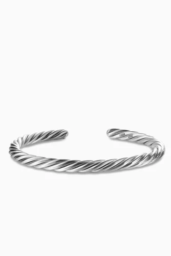 Cable Cuff Bracelet in Sterling Silver