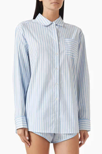 Avril Button Down Shirt in Cotton Poplin