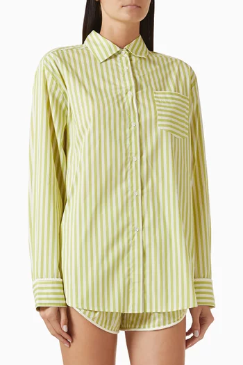 Avril Button Down Shirt in Cotton Poplin
