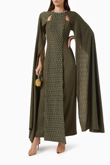 Crystal-embellished Dress in Crepe