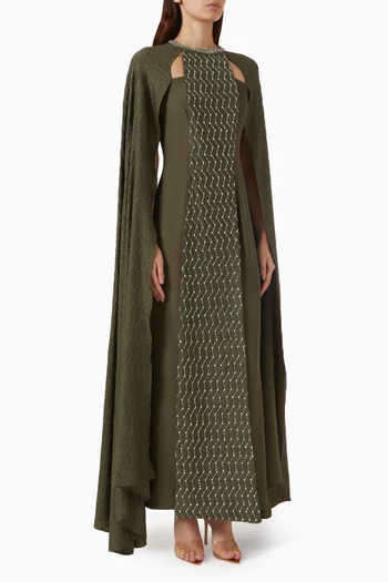 Crystal-embellished Dress in Crepe