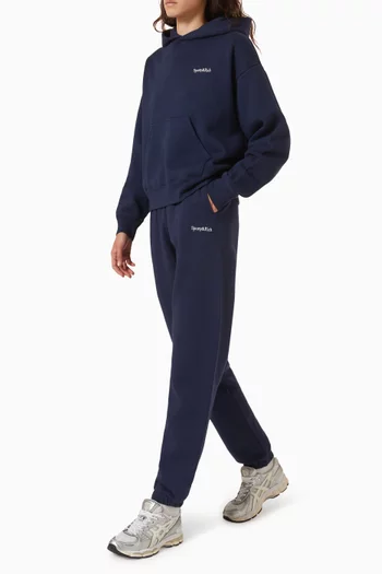 Serif Logo Embroidered Sweatpants in Cotton