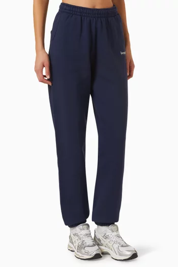 Serif Logo Embroidered Sweatpants in Cotton